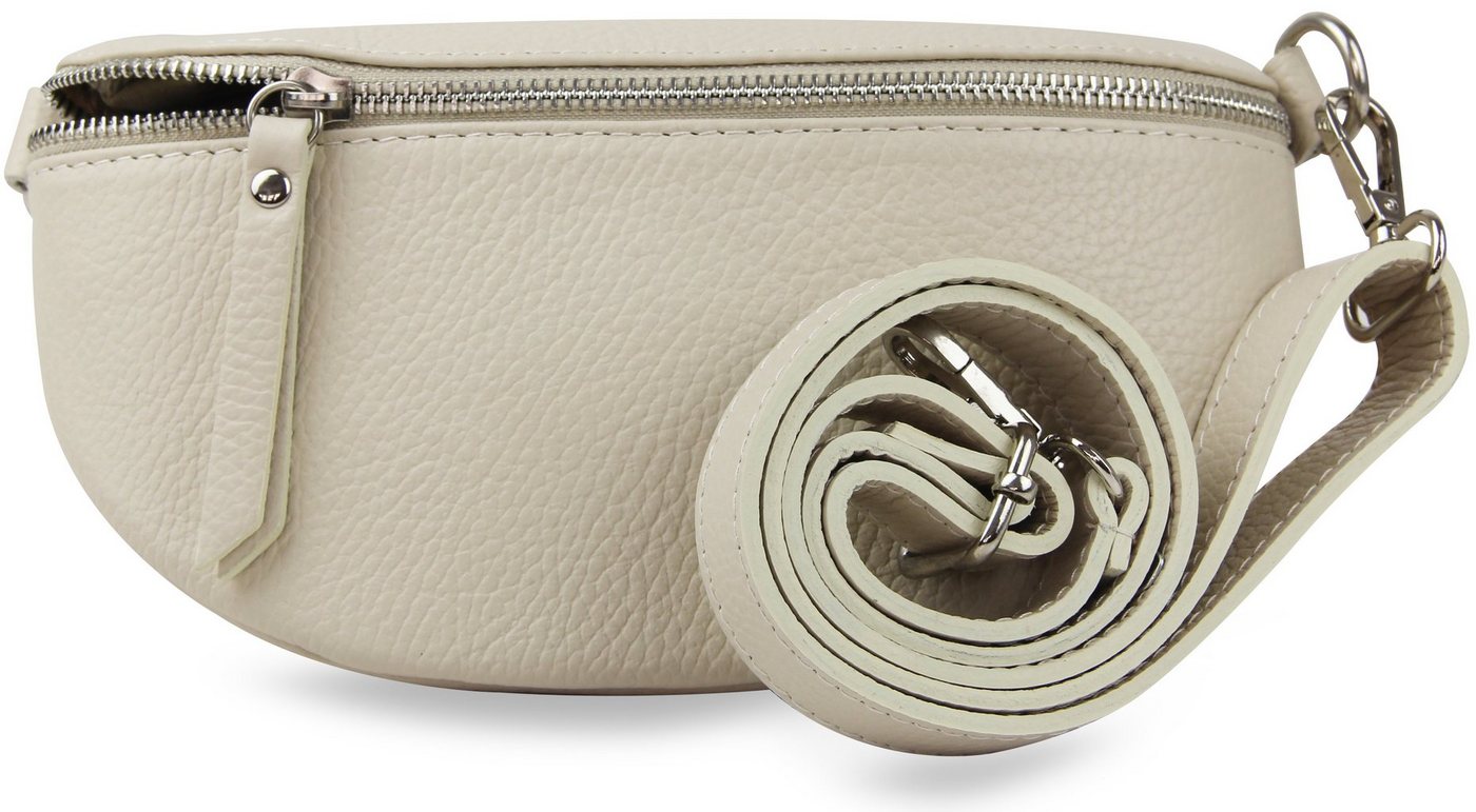 Frentree Umhängetasche Damen Echtleder, Made in Italy, Crossbody Tasche Schultertasche mit, silbernem Reißverschluss, Größe Midi von Frentree