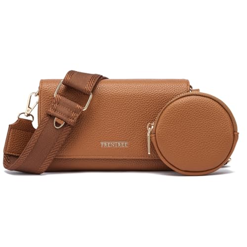 Frentree Umhängetasche Damen klein Handytasche Crossbody Bag Portemonnaie Schultertasche, elegant kompakt modern mit Reißverschluss viel Stauraum von Frentree