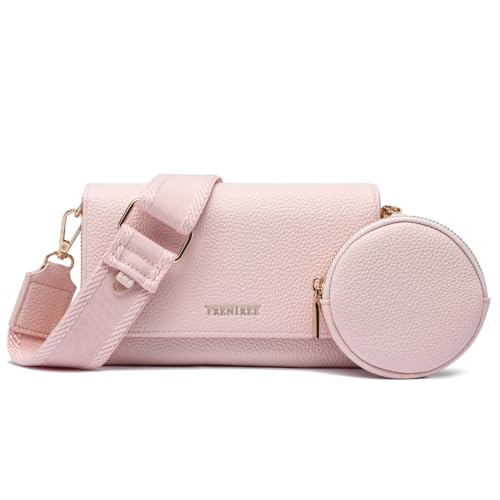 Frentree Umhängetasche Damen klein Handytasche Crossbody Bag Portemonnaie Schultertasche, elegant kompakt modern mit Reißverschluss viel Stauraum von Frentree