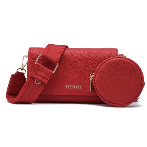 Frentree Umhängetasche Damen klein Handytasche Crossbody Bag Portemonnaie Schultertasche, elegant kompakt modern mit Reißverschluss viel Stauraum von Frentree