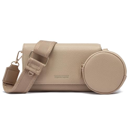 Frentree Umhängetasche Damen klein Handytasche Crossbody Bag Portemonnaie Schultertasche, elegant kompakt modern mit Reißverschluss viel Stauraum von Frentree