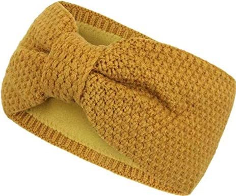 Gefüttertes Stirnband Haarband Ohrenwärmer für Damen und Mädchen, Strickmuster mit Schleife und weichem Fleece Innenfutter, SB1019X Gefüttertes Stirnband Haarband Ohrenwärmer für Damen und Mädchen, Strickmuster mit Schleife und weichem Fleece Innenfutter, SB1019X von Frentree