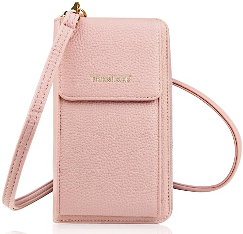 Kleine Damen Umhängetasche Cross-Body Handtasche mit vielen Fächern, Geldbörse Portemonnaie mit Rundum-Reißverschluss, Handytasche Tasche von Frentree