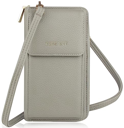 Frentree Damen Handy Umhängetasche, Geldbörse Portemonnaie mit Schultergurt und Handyfach, multifunktionale crossbody Tasche mit Reißverschluss und Magnetverschluss von Frentree