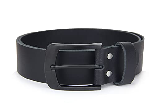 Frentree Ledergürtel MADE IN GERMANY, 100% echtes Leder, 4 cm breit, Schwarze Schnalle, Gürtel für Herren, Schwarz Frentree Ledergürtel MADE IN GERMANY, 100% echtes Leder, 4 cm breit, Schwarze Schnalle, Gürtel für Herren, Schwarz von Frentree