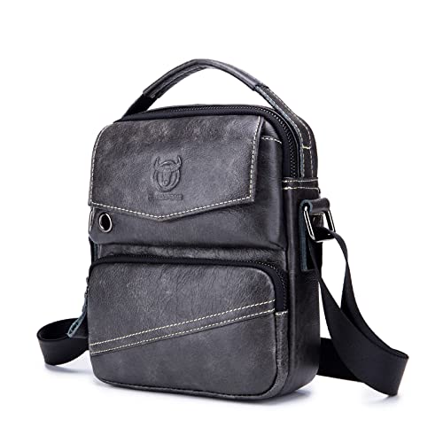 Neue Lässige Umhängetasche Herren Crossbody Tasche Rindsleder Kleinen Rucksack Reisegeschäft Büro Studie Wasserdicht Tragbar Leder Multi-Pocket Handtasche von Freowine