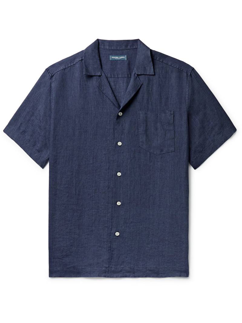 Frescobol Carioca - Angelo Camp-Collar Linen Shirt - Men - Blue - XXL von Frescobol Carioca