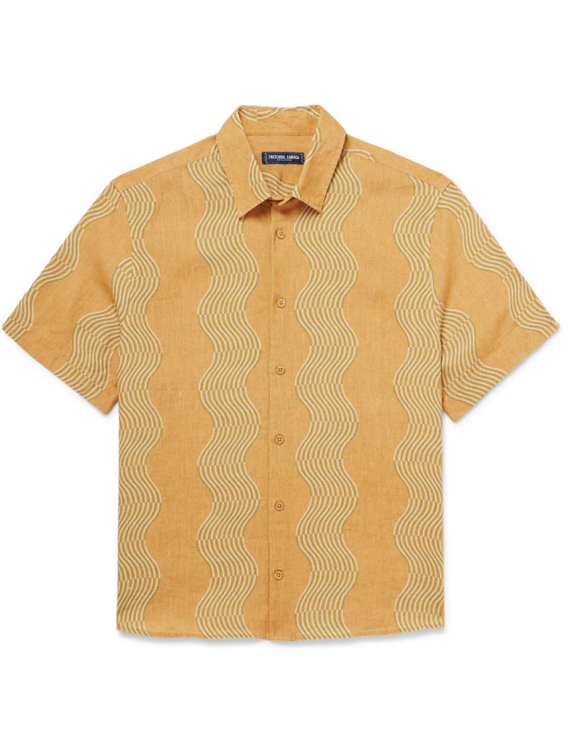 Frescobol Carioca - Castro Striped Linen Shirt - Men - Orange - XL von Frescobol Carioca