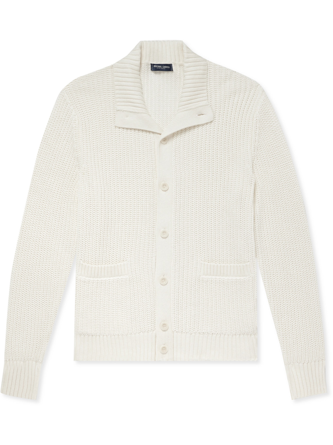 Frescobol Carioca - Claudio Ribbed Cotton and Cashmere-Blend Cardigan - Men - Neutrals - XXL von Frescobol Carioca