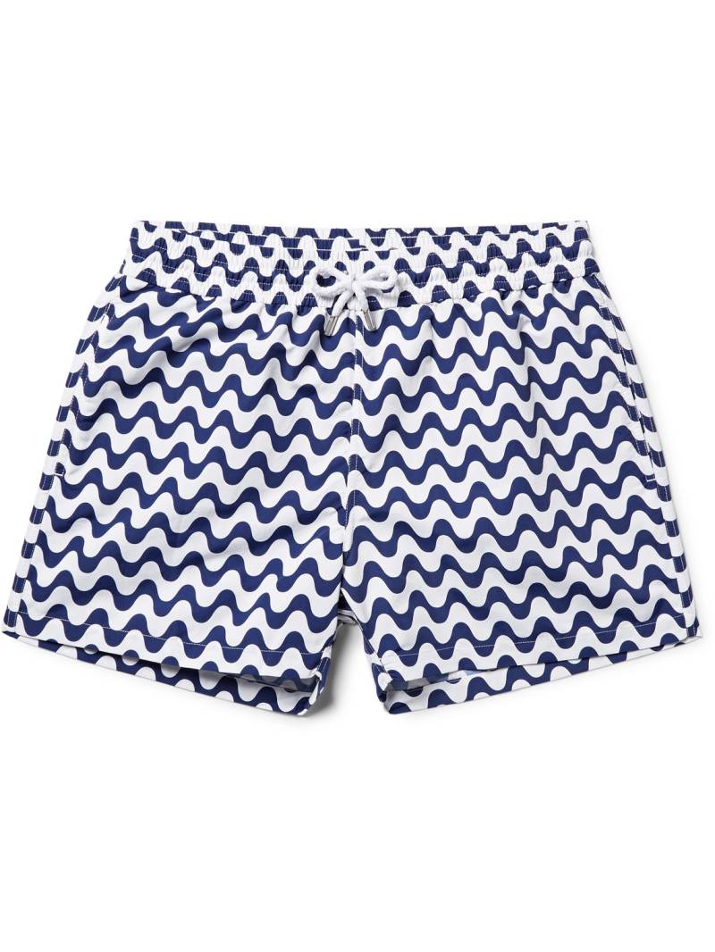 Frescobol Carioca - Copacabana Slim-Fit Short-Length Printed Swim Shorts - Men - Blue - M von Frescobol Carioca