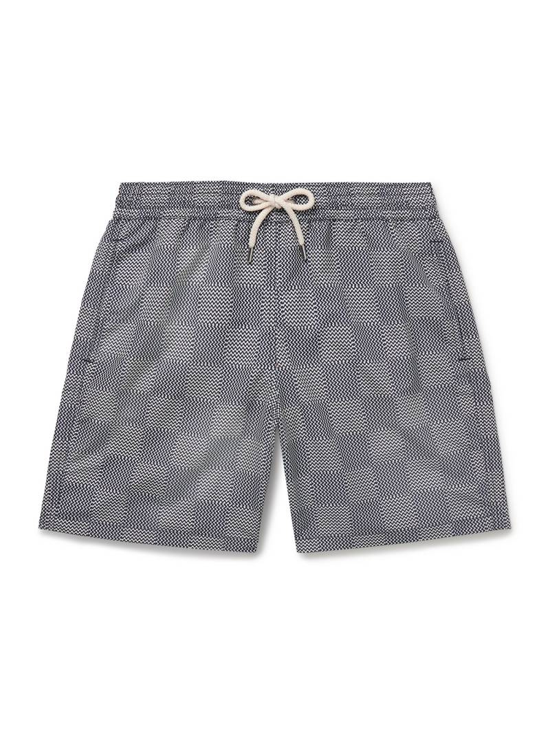 Frescobol Carioca - Copacabana Straight-Leg Long-Length Printed Recycled Swim Shorts - Men - Blue - M von Frescobol Carioca