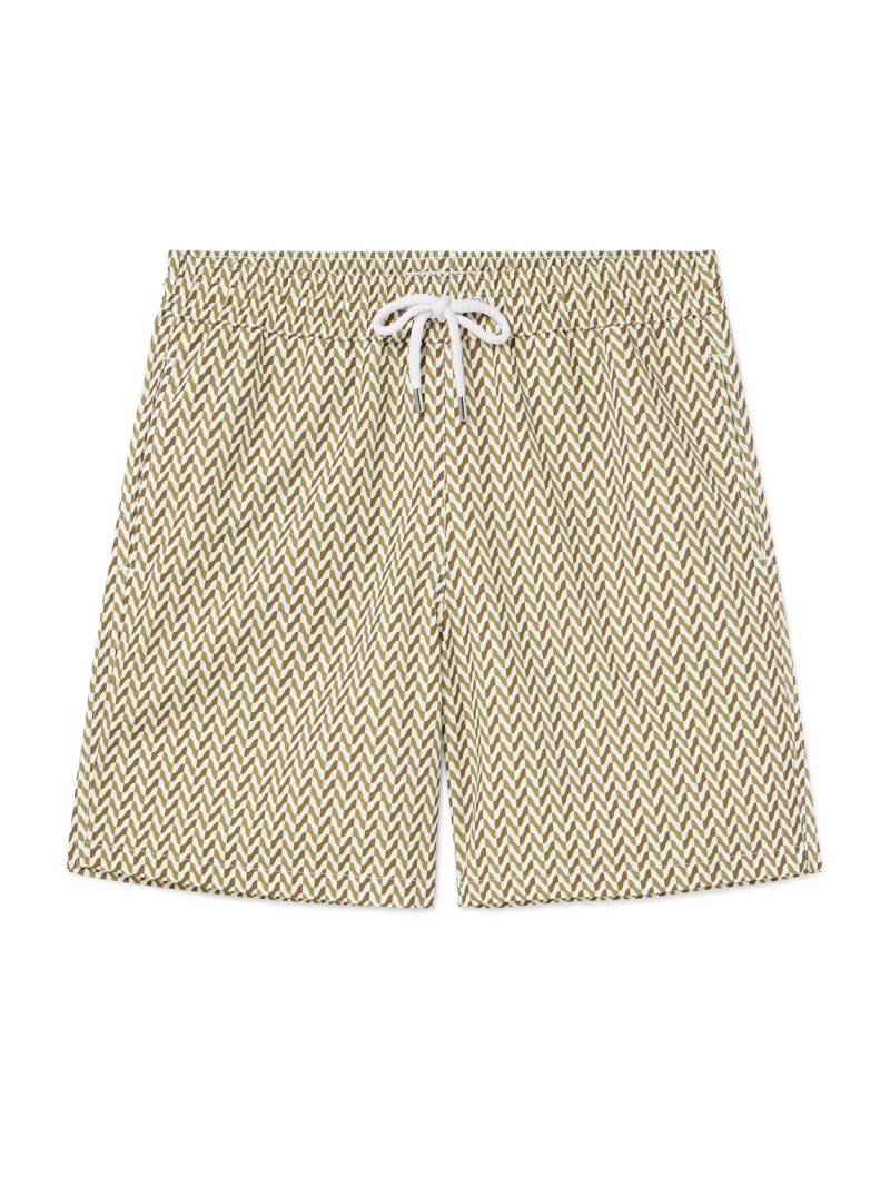 Frescobol Carioca - Copacabana Straight-Leg Long-Length Printed Recycled Swim Shorts - Men - Green - M von Frescobol Carioca