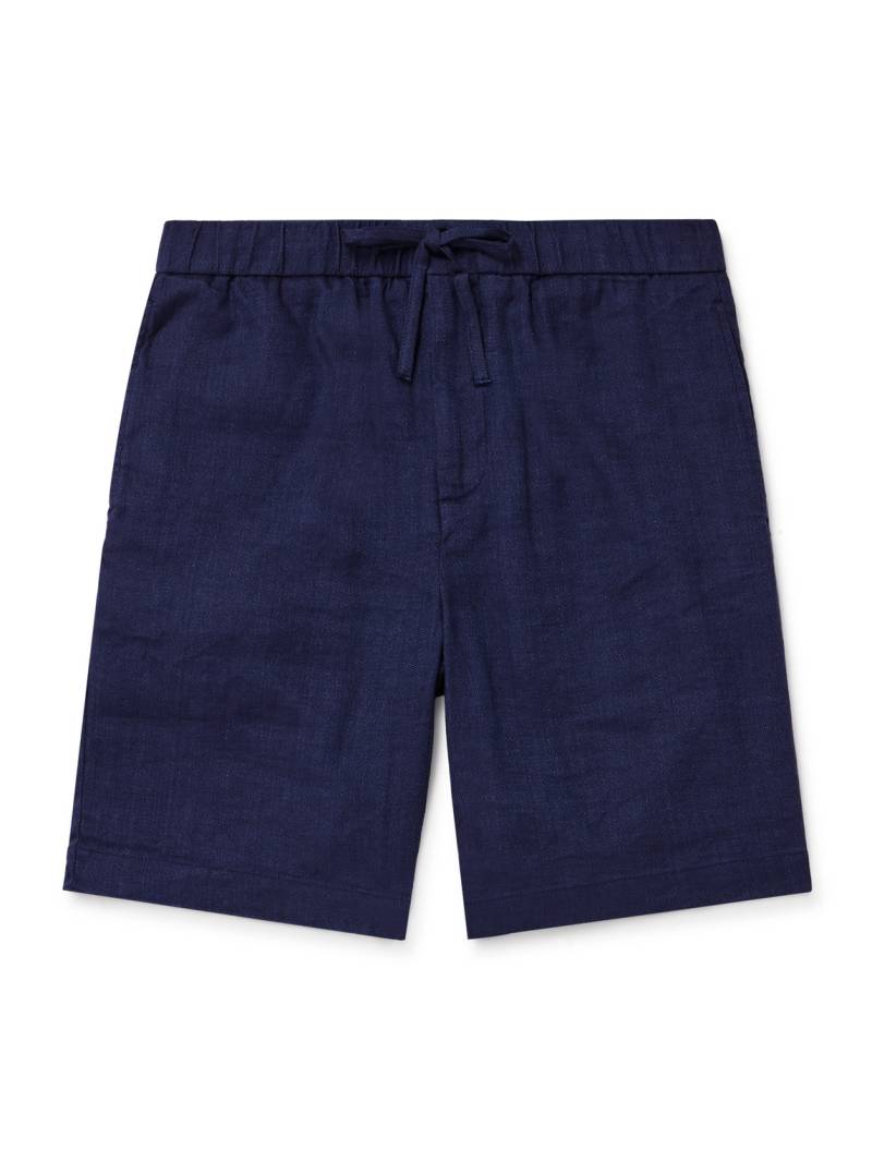 Frescobol Carioca - Felipe Slim-Fit Linen and Cotton-Blend Drawstring Shorts - Men - Blue - UK/US 32 von Frescobol Carioca
