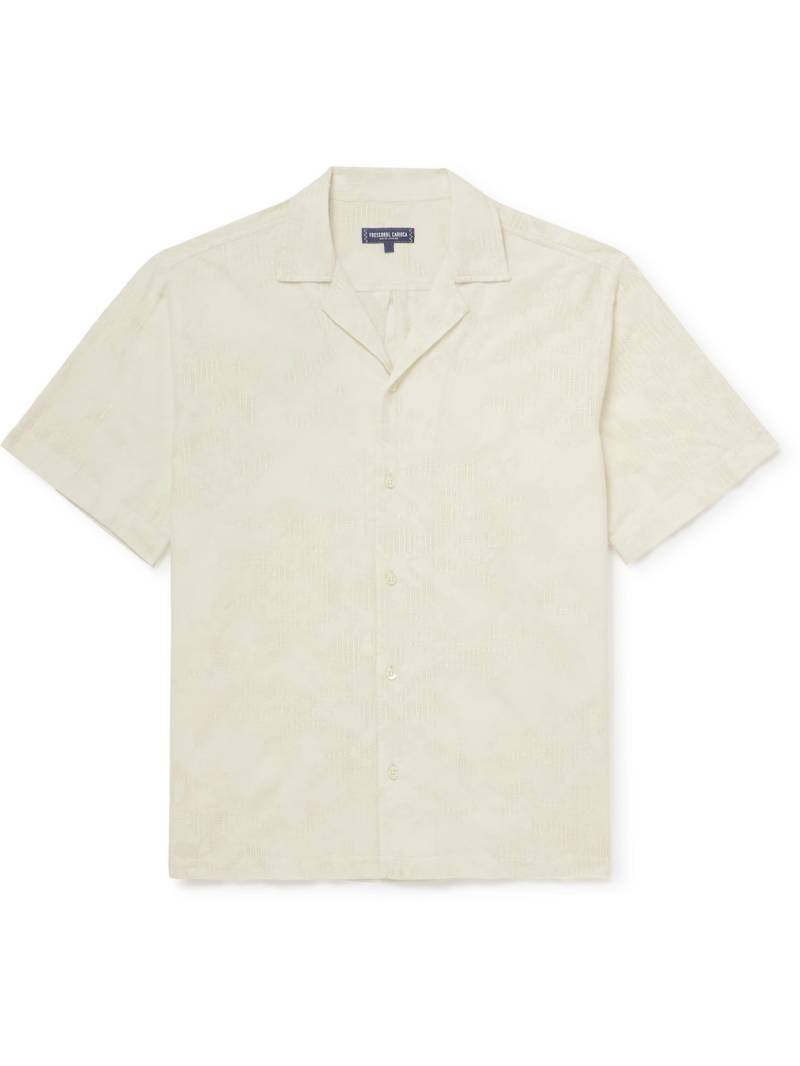 Frescobol Carioca - Franca Camp-Collar Cotton-Blend Jacquard Shirt - Men - Neutrals - L von Frescobol Carioca
