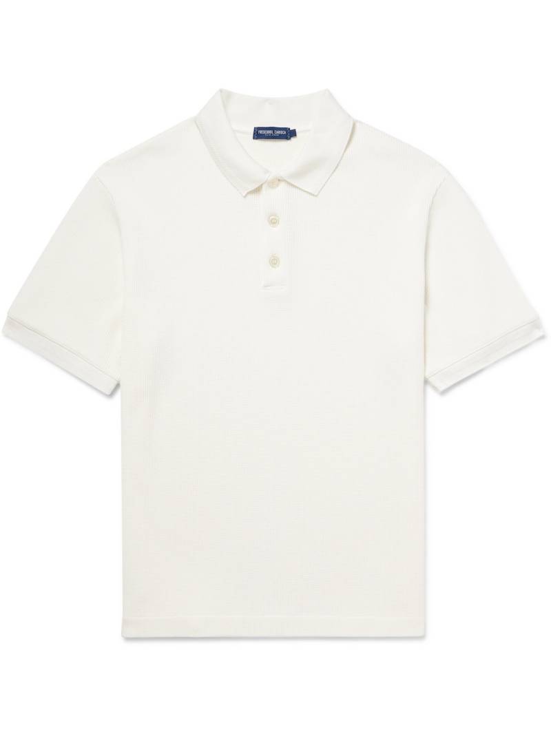 Frescobol Carioca - Horacio Waffle-Knit Cotton Polo Shirt - Men - Neutrals - XL von Frescobol Carioca