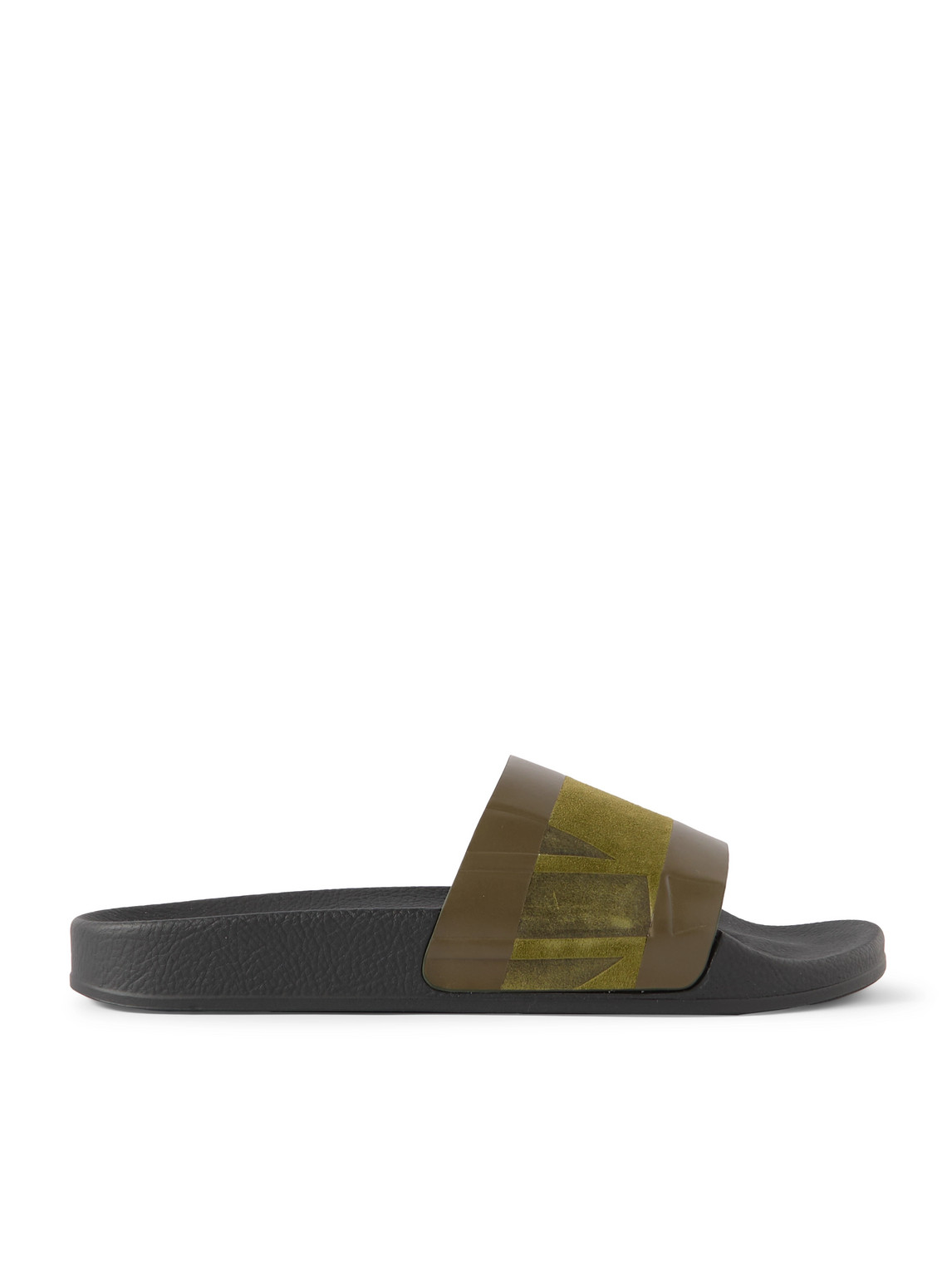 Frescobol Carioca - Humberto Striped Debossed Leather and Suede Slides - Men - Green - EU 42 Frescobol Carioca - Humberto Striped Debossed Leather and Suede Slides - Men - Green - EU 42 von Frescobol Carioca