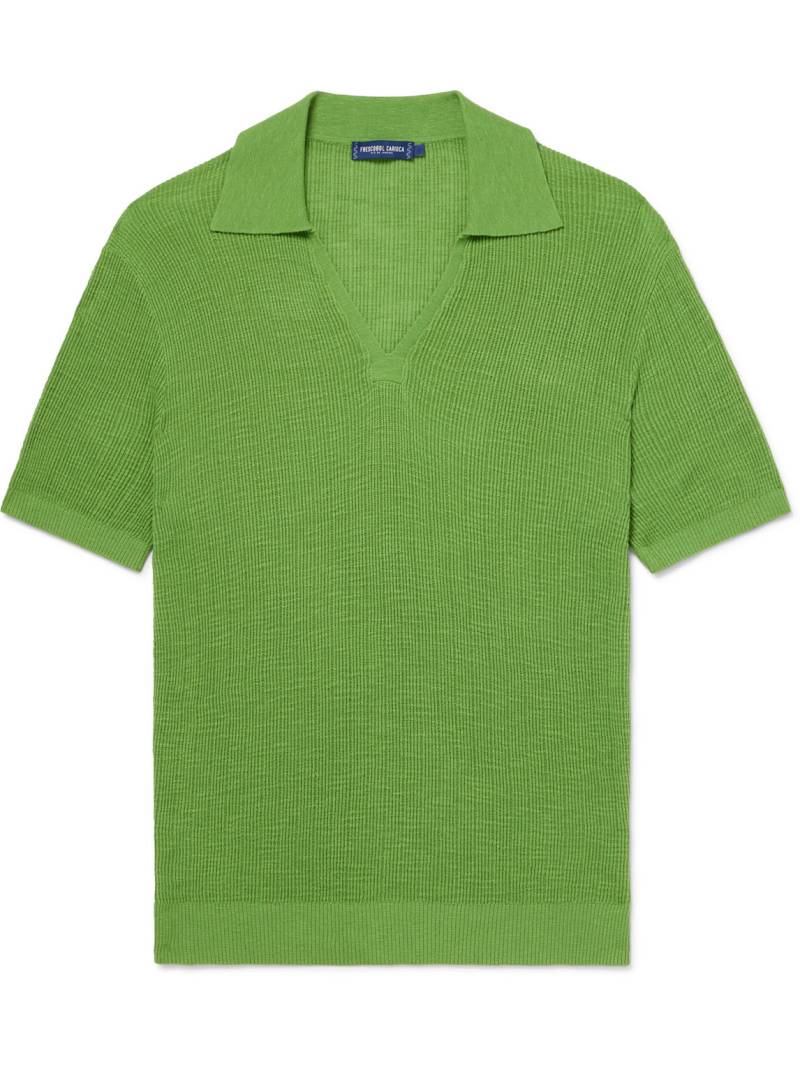 Frescobol Carioca - Joaquim Ribbed Cotton-Blend Polo Shirt - Men - Green - XXL von Frescobol Carioca