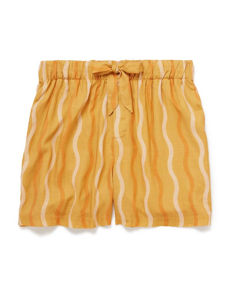 Frescobol Carioca - Lucas Printed Linen Drawstring Shorts - Men - Orange - XL von Frescobol Carioca