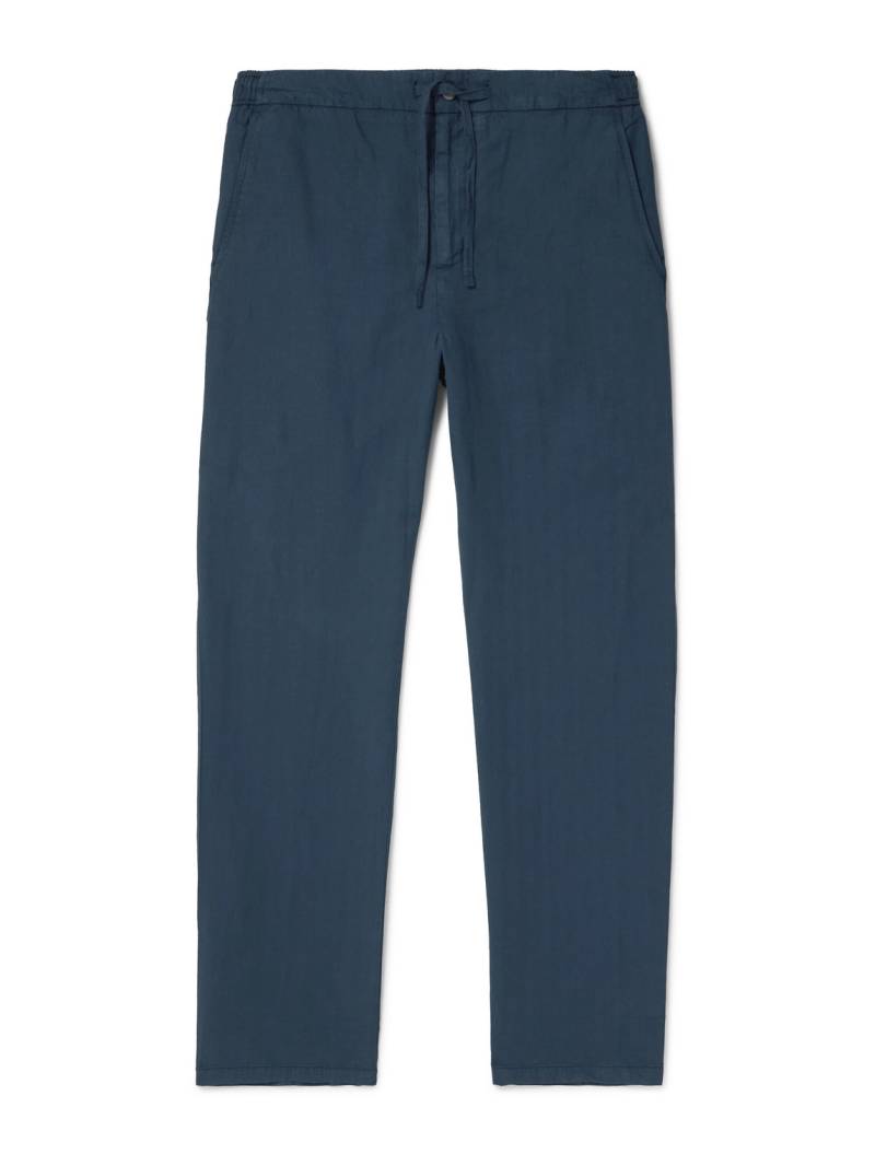 Frescobol Carioca - Mendes Straight-Leg Lyocell, Linen and Cotton-Blend Drawstring Trousers - Men - Blue - UK/US 32 von Frescobol Carioca