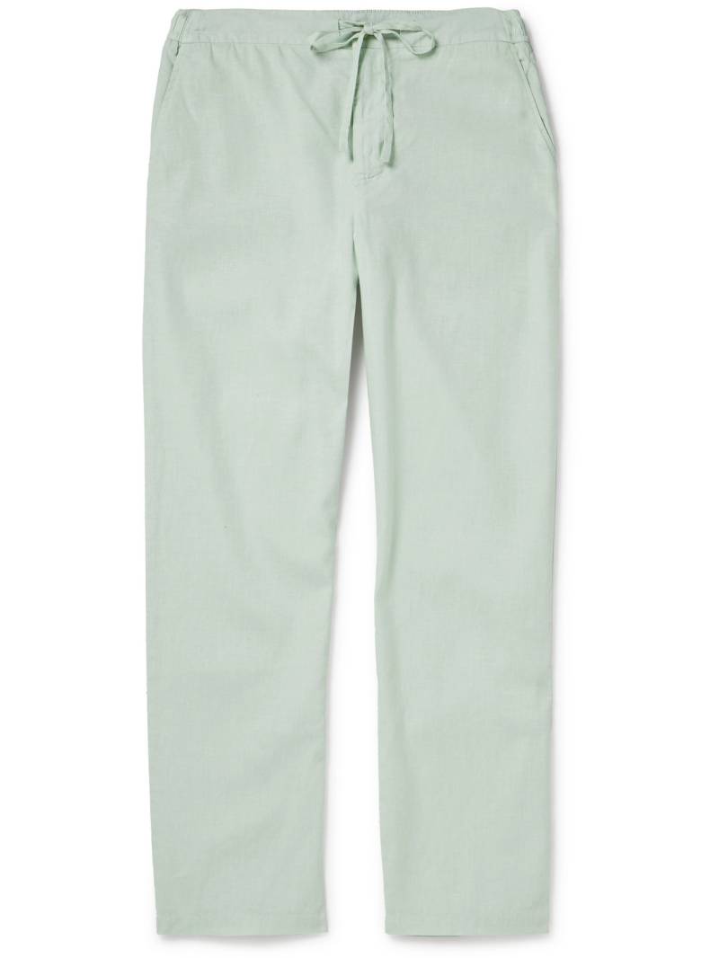 Frescobol Carioca - Mendes Straight-Leg Stretch Linen and Cotton-Blend Drawstring Trousers - Men - Green - UK/US 38 von Frescobol Carioca