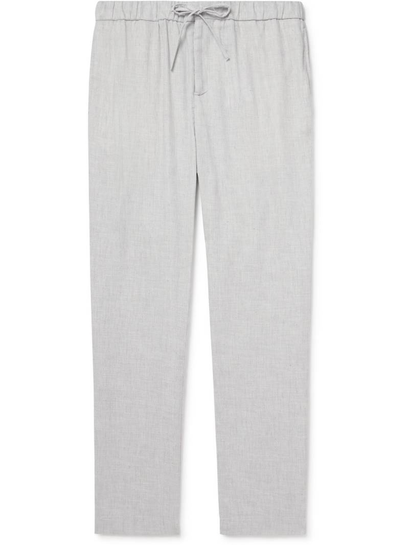 Frescobol Carioca - Oscar Straight-Leg Linen and Cotton-Blend Drawstring Trousers - Men - Gray - M von Frescobol Carioca