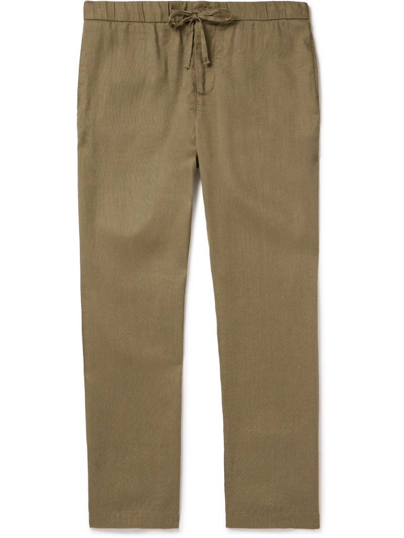Frescobol Carioca - Oscar Straight-Leg Linen and Cotton-Blend Drawstring Trousers - Men - Green - UK/US 30 von Frescobol Carioca