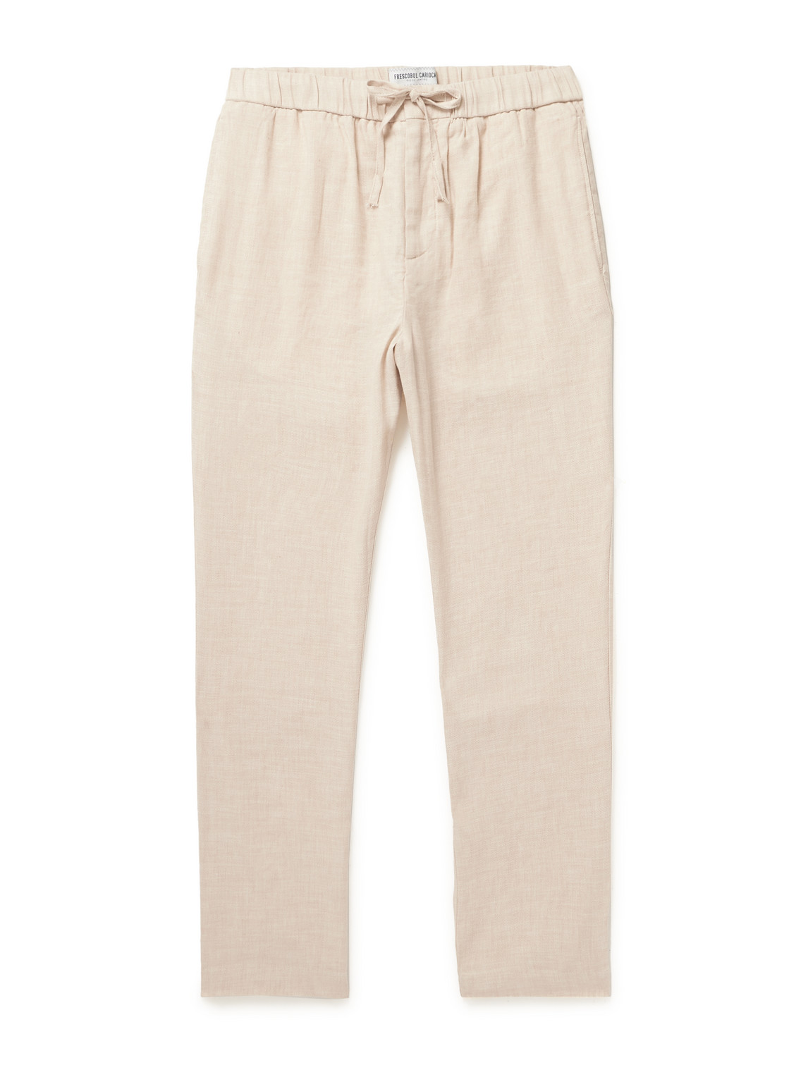 Frescobol Carioca - Oscar Straight-Leg Linen and Cotton-Blend Drawstring Trousers - Men - Neutrals - UK/US 30 von Frescobol Carioca