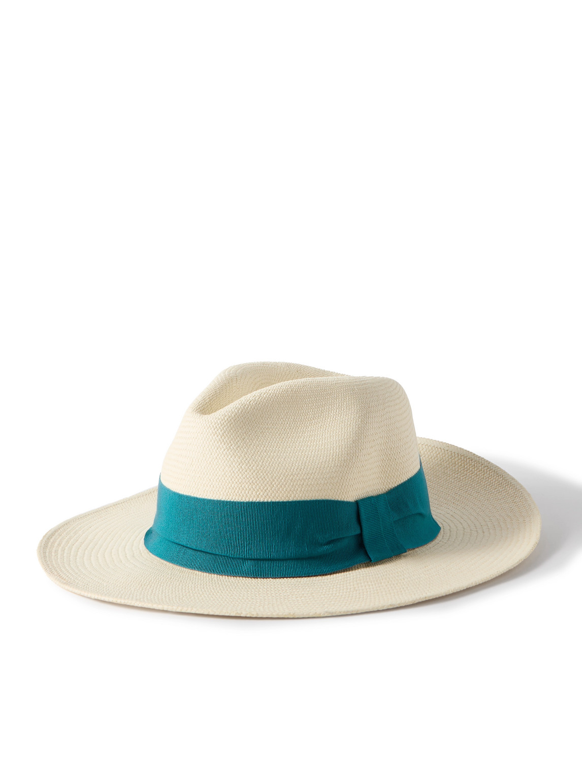Frescobol Carioca - Rafael Grosgrain-Trimmed Straw Panama Hat - Men - Neutrals - 55 von Frescobol Carioca