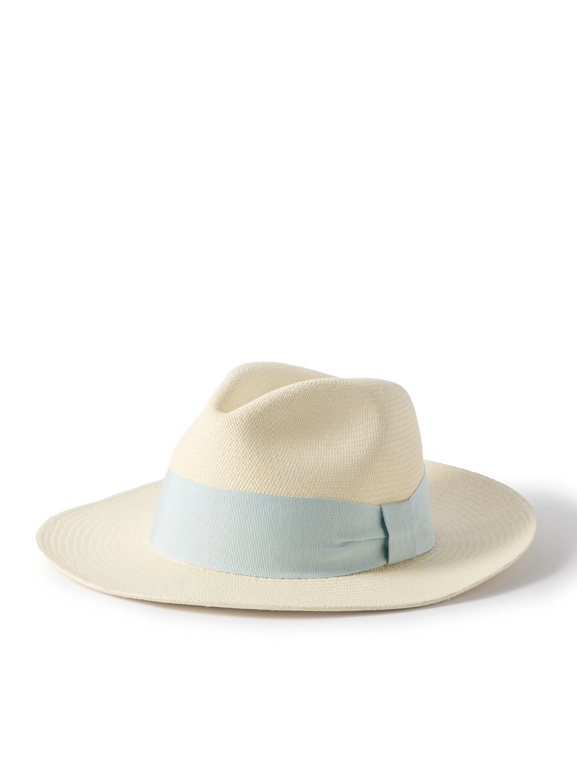 Frescobol Carioca - Rafael Grosgrain-Trimmed Straw Panama Hat - Men - Neutrals - 57 von Frescobol Carioca