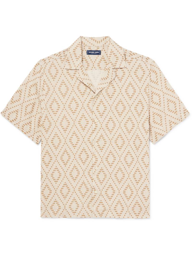 Frescobol Carioca - Roberto Camp-Collar Printed Linen Shirt - Men - Neutrals - XL von Frescobol Carioca