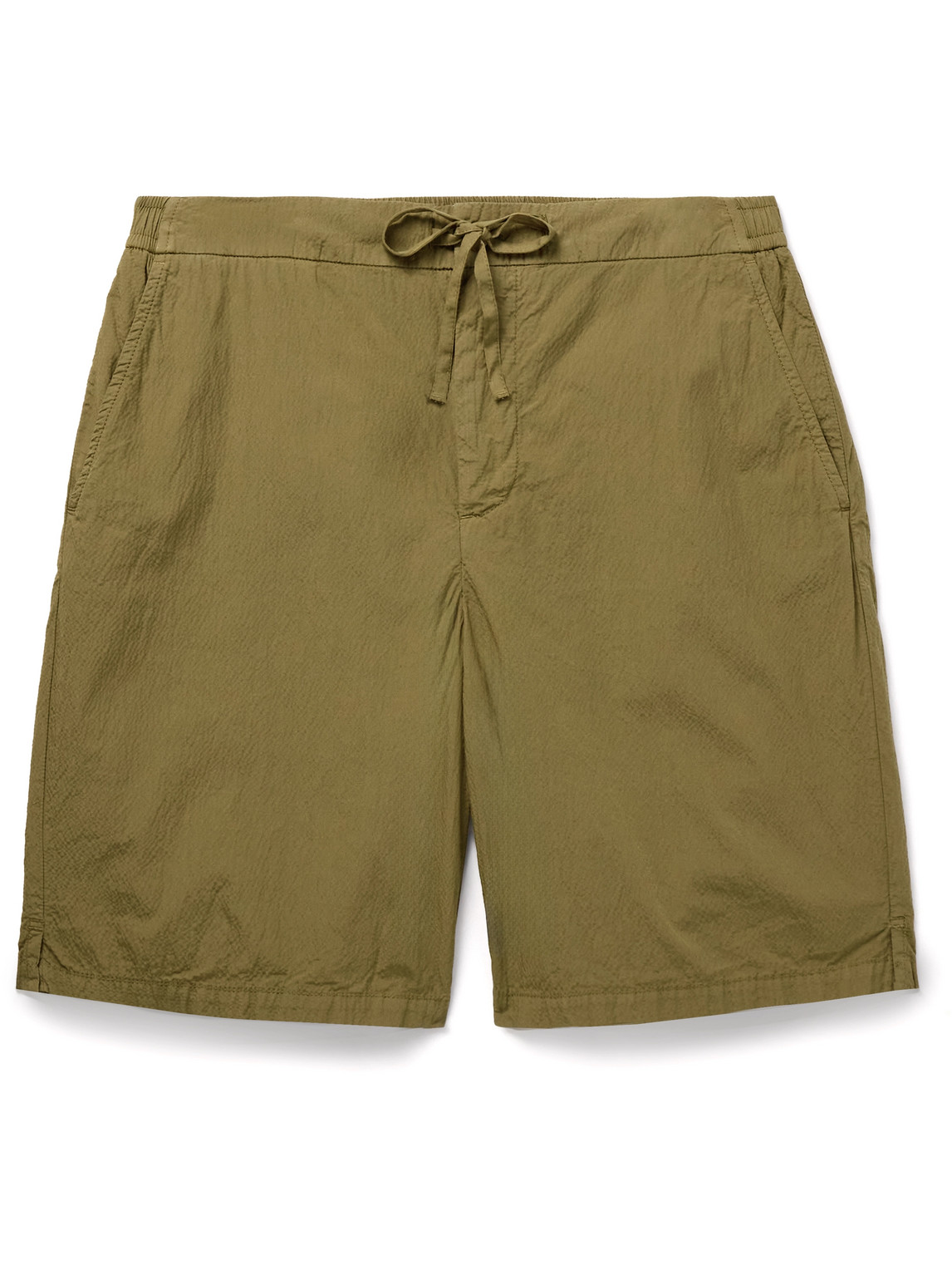 Frescobol Carioca - Sergio Straight-Leg Cotton-Blend Seersucker Drawstring Shorts - Men - Green - UK/US 30 von Frescobol Carioca