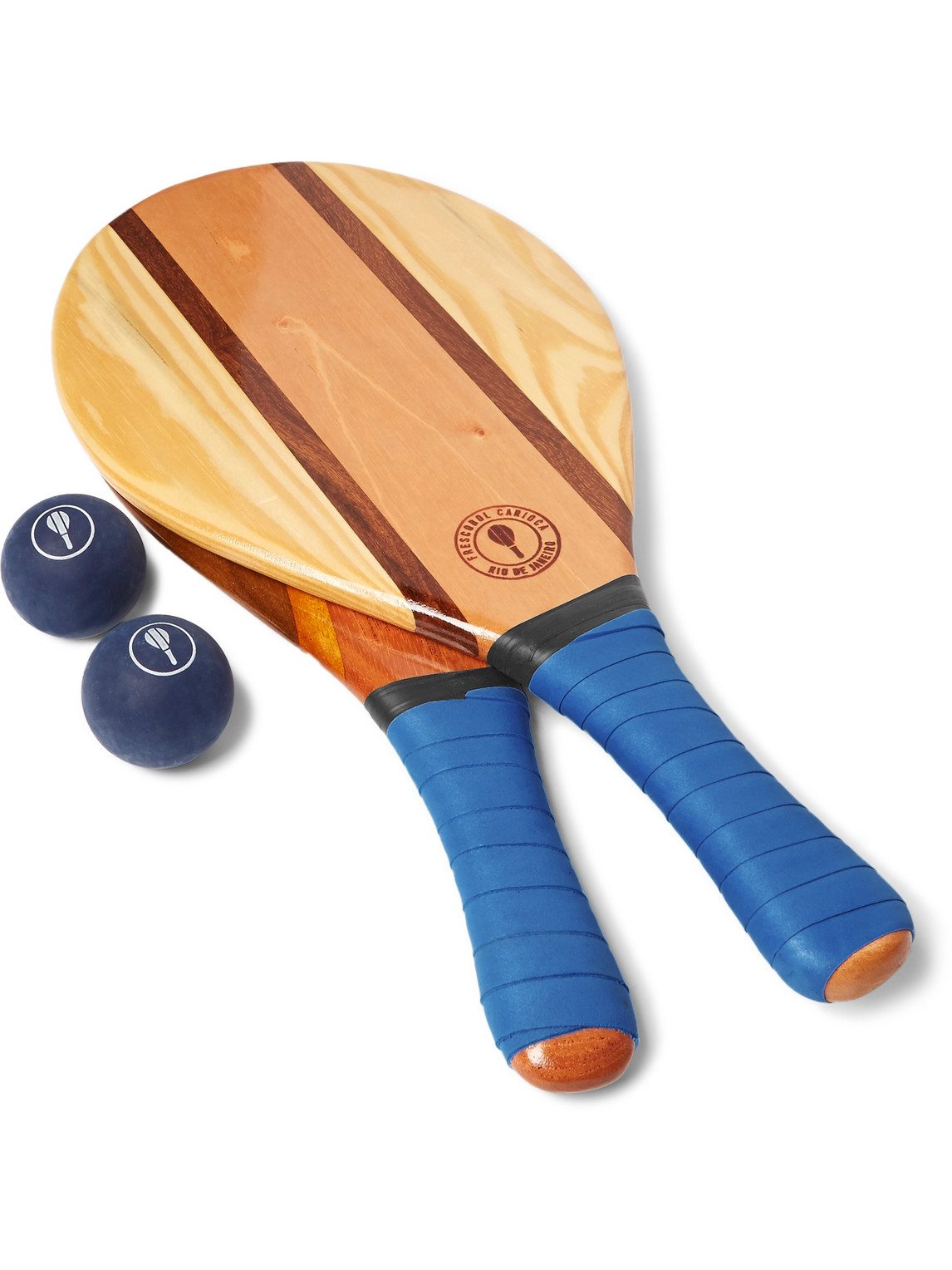 Frescobol Carioca - Trancoso Wooden Beach Bat and Ball Set - Men - Blue von Frescobol Carioca