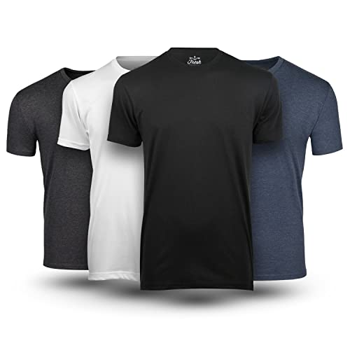 Fresh Clean Tees Variety Pack T-Shirts für Herren – Weich und Passform Herren T-Shirt – Baumwoll-Polyester-Mischgewebe – Vorgeschrumpft – 4 Stück, Vielfalt, 3X-Groß von Fresh Clean Threads