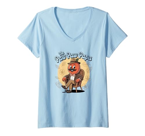 Damen The Pawpaw Papa Lustiges Gartendesign mit Naturmotiv T-Shirt mit V-Ausschnitt Damen The Pawpaw Papa Lustiges Gartendesign mit Naturmotiv T-Shirt mit V-Ausschnitt von Fresh Harvest Co