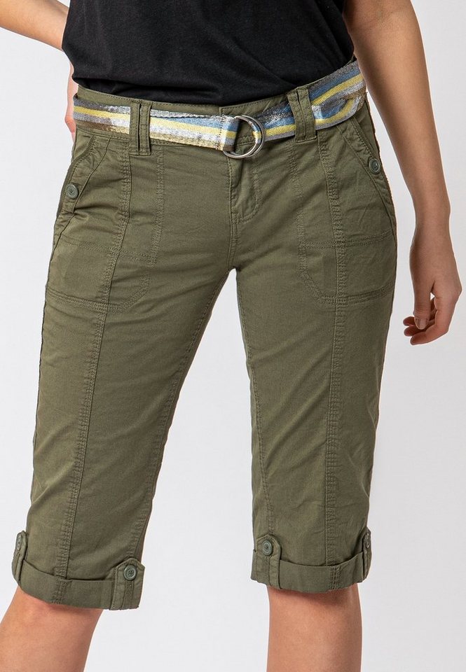 Fresh Made Caprihose Damen Caprihose Sommerhose mit buntem Gürtel Capri kurze Hose Sommerfarben von Fresh Made