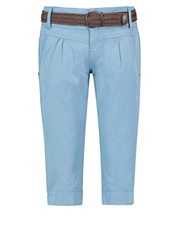 FRESH MADE Damen Capri-Hose mit Gürtel im Chino Stil Light-Blue S von FRESH MADE