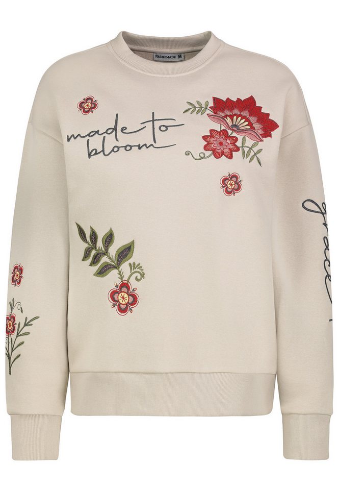 Fresh Made Sweatshirt Damen Pullover langarm bestickt Sweater, Sweatpullover Fresh Made Sweatshirt Damen Pullover langarm bestickt Sweater, Sweatpullover von Fresh Made