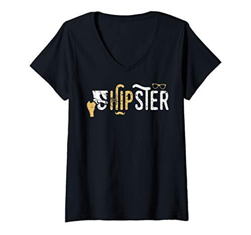 Damen Hipster Hüft-OP Künstliches Hüftgelenk Hüfte Hip Replacement T-Shirt mit V-Ausschnitt Damen Hipster Hüft-OP Künstliches Hüftgelenk Hüfte Hip Replacement T-Shirt mit V-Ausschnitt von Fresh Outta Surgery Apparel