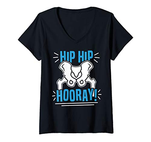 Damen Hüft-Operation Künstliches Hüftgelenk Hüfte Hip Hip Hooray T-Shirt mit V-Ausschnitt Damen Hüft-Operation Künstliches Hüftgelenk Hüfte Hip Hip Hooray T-Shirt mit V-Ausschnitt von Fresh Outta Surgery Apparel