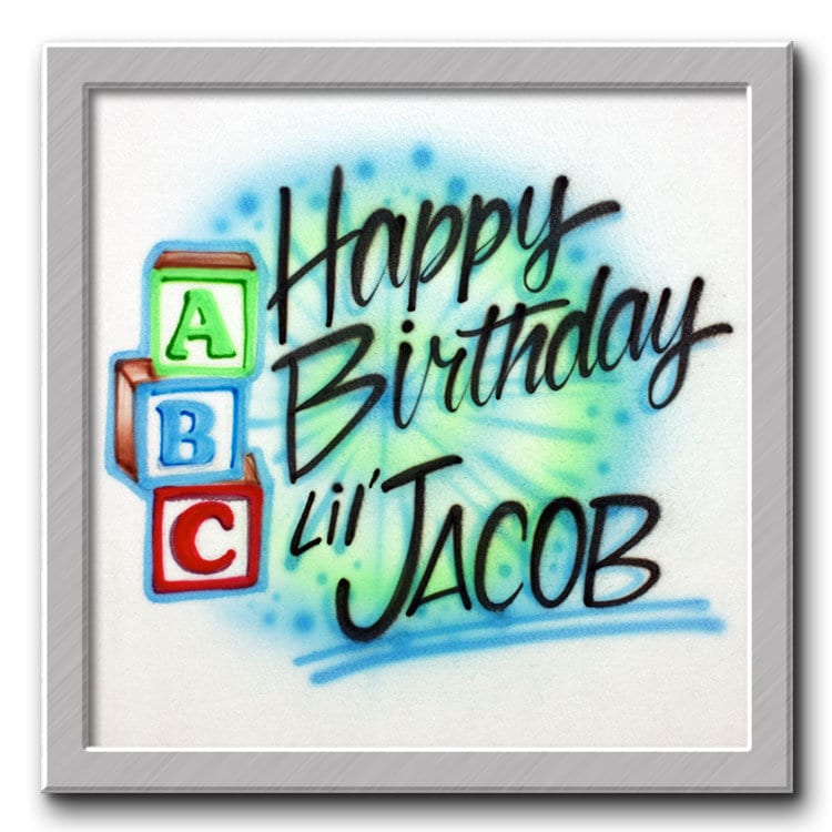 Airbrush T-Shirt Alles Gute Zum Geburtstag Abc von FreshAirShirts