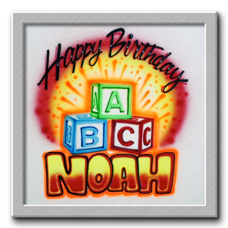 Airbrush T-Shirt Alles Gute Zum Geburtstag Abc von FreshAirShirts