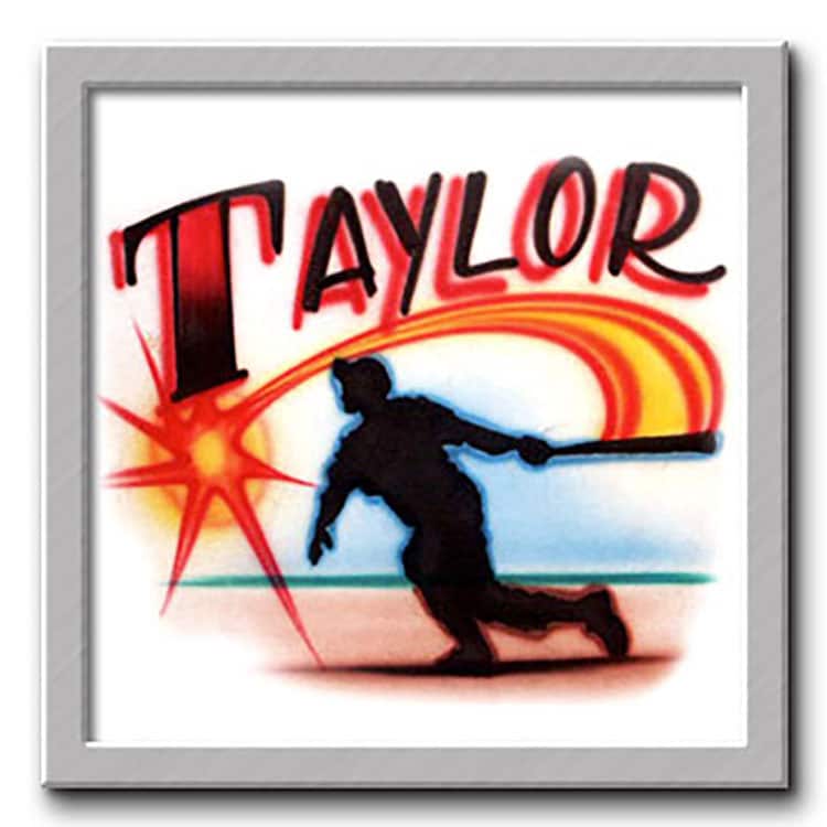 Airbrush T-Shirt Baseball Batter Dein Name von FreshAirShirts