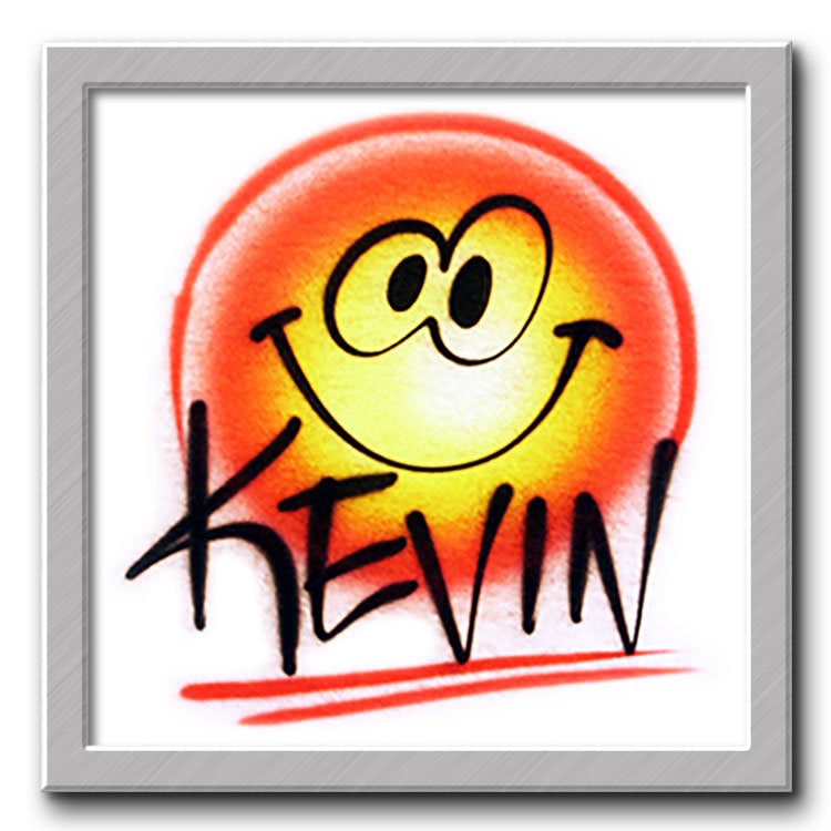 Airbrush T-Shirt - Emoji Name Wort Neuheit T-Shirt Personalisiert Geschenk Individuell von FreshAirShirts