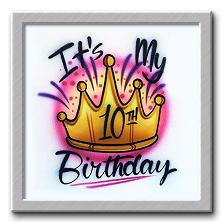 Airbrush T-Shirt Es Ist Mein Geburtstag Ihr Name Jedes Alter Sie Wählen Eine Farbe von FreshAirShirts