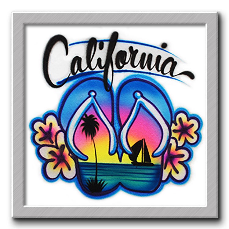 Airbrush T-Shirt Flip Flop Strandmotiv Dein Name/Wort Airbrush T-Shirt Flip Flop Strandmotiv Dein Name/Wort von FreshAirShirts