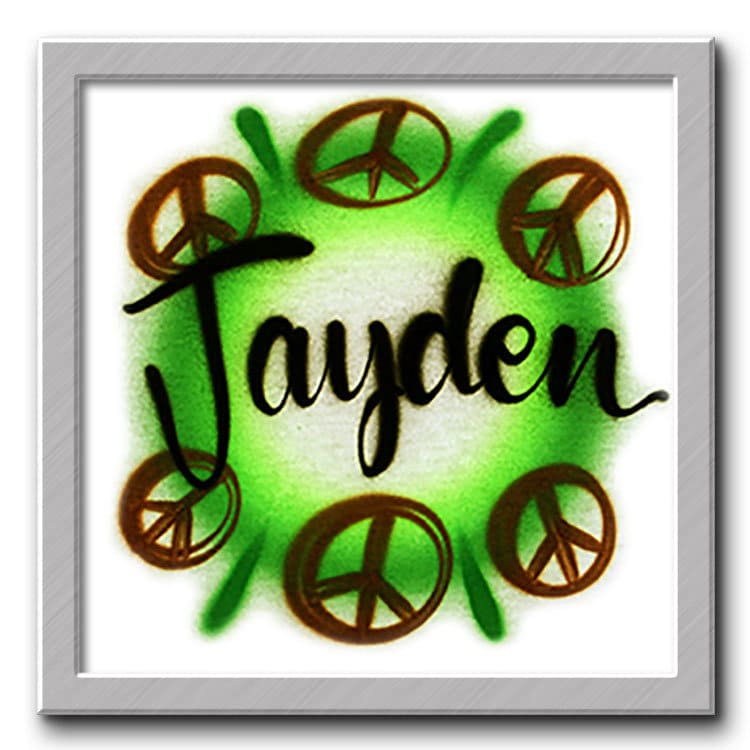 Airbrush T-Shirt - Frieden T-Shirt Name Wort Neuheit Personalisiert Geschenk Individuell Airbrush T-Shirt - Frieden T-Shirt Name Wort Neuheit Personalisiert Geschenk Individuell von FreshAirShirts