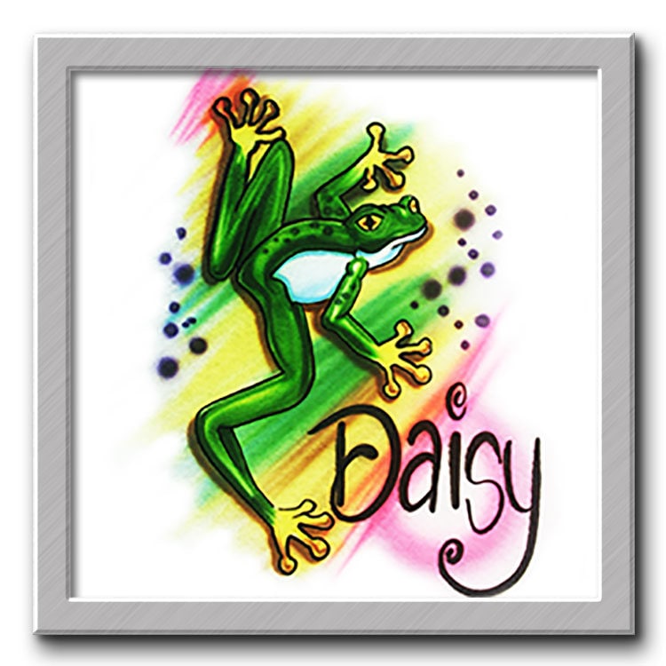 Airbrush T-Shirt Frosch Mit Namen Dein Name/Wort Airbrush T-Shirt Frosch Mit Namen Dein Name/Wort von FreshAirShirts