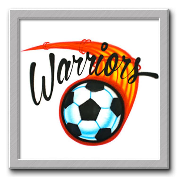 Airbrush T-Shirt - Fußball Krieger Ihr Name Personalisiert Geschenk von FreshAirShirts