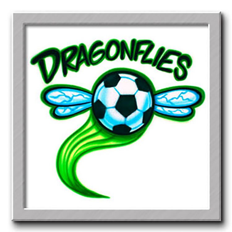 Airbrush T-Shirt - Fußball Libellen Ihr Name Personalisiert Geschenk von FreshAirShirts