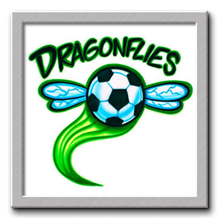 Airbrush T-Shirt - Fußball Libellen Ihr Name Personalisiert Geschenk von FreshAirShirts